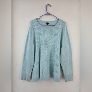 Talbots Light Blue Cable Knit Sweater